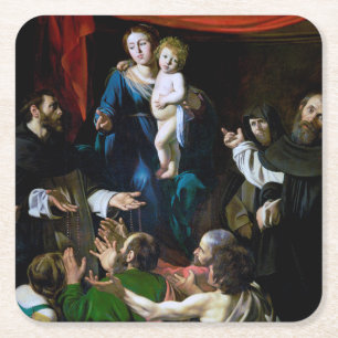 Dessous De Verre Carré Vierge du Rosaire, Caravaggio