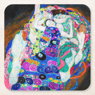 Dessous De Verre Carré Vierge (Filles), Gustav Klimt