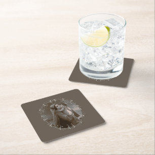 Dessous De Verre Carré Vierge vintage et enfant avec cadre argenté