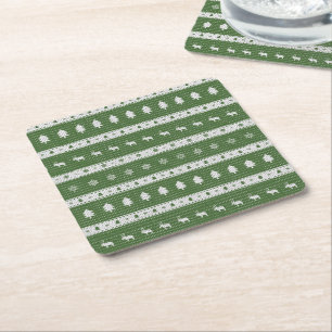 Dessous De Verre Carré Vilain Noël Chic Vert