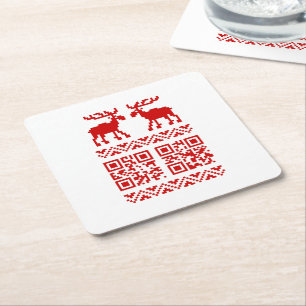 Dessous De Verre Carré Vilain Sweater QR Code Bonne année!