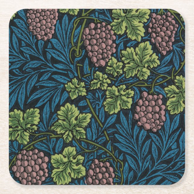 Dessous De Verre Carré Vin Motif, William Morris (Devant)