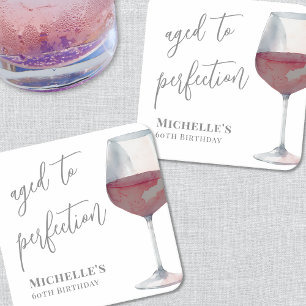 Dessous De Verre Carré Vin Vieilli À La Perfection Anniversaire