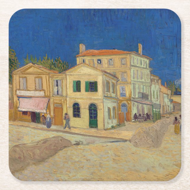 Dessous De Verre Carré Vincent van Gogh - Maison Jaune / Rue (Devant)