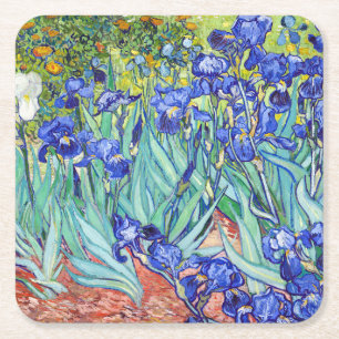 Dessous De Verre Carré Vincent Van Gogh peignant Les Iris