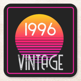Dessous De Verre Carré Vintage 1996 Neon Retro Stripe Sun 30th Birthday