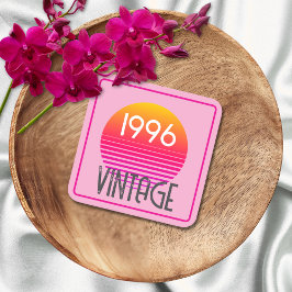 Dessous De Verre Carré Vintage 1996 Neon Retro Stripe Sun 30th Birthday
