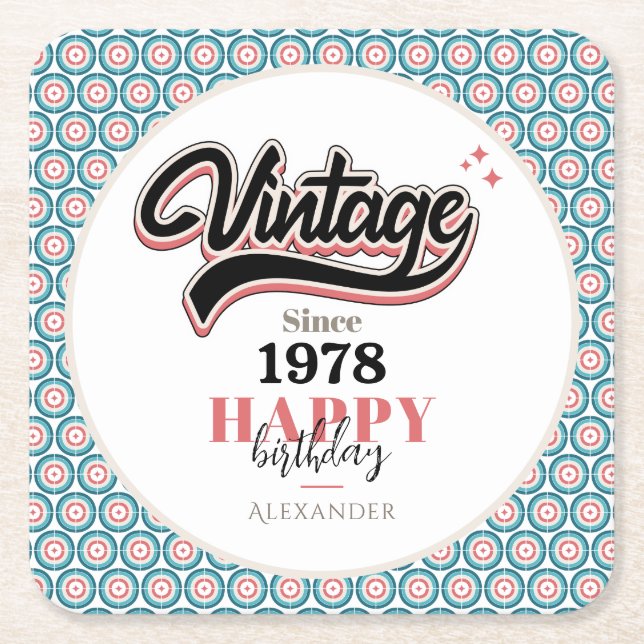 Dessous De Verre Carré Vintage depuis - 1978 (Devant)