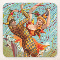 Vintage Halloween danser en costume Jester