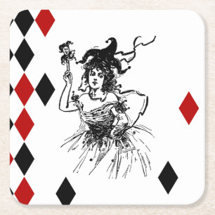 Dessous De Verre Carré Vintage Jester Lady