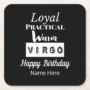 Dessous De Verre Carré Virgo Zodiac Caractéristiques amusantes Anniversai