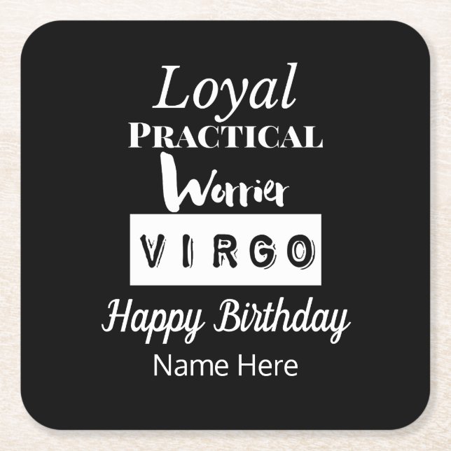 Dessous De Verre Carré Virgo Zodiac Caractéristiques amusantes Anniversai (Devant)