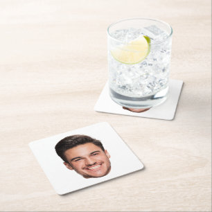Dessous De Verre Carré Visage personnalisé sur mesure