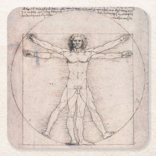 Dessous De Verre Carré Vitruvien Homme Vitruvien, Léonard de Vinci