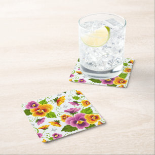 Dessous De Verre Carré Vivid fleurs de pansement