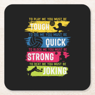 Dessous De Verre Carré Volleyball Player Tough Quick Strong