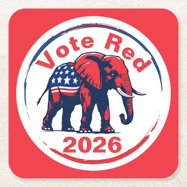 Dessous De Verre Carré Vote Red 2026 (Devant)