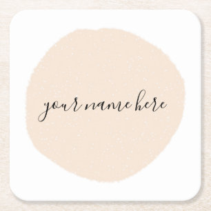 Dessous De Verre Carré Votre logo d'entreprise rose brosse