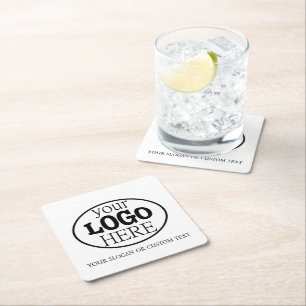 Dessous De Verre Carré Votre logo et texte personnalisés