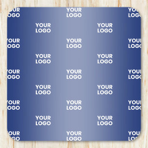 Dessous De Verre Carré Votre logo Simple Répétition Logo Marine Blue Grad
