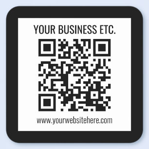 Dessous De Verre Carré Votre nom d'entreprise et code QR modifiable