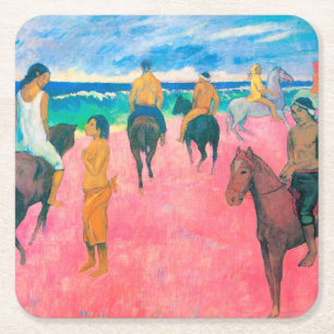 Dessous De Verre Carré Voyageurs sur la plage, Gauguin