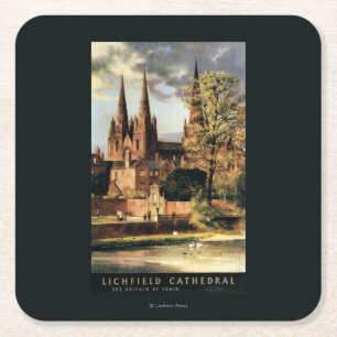 Dessous De Verre Carré Vue de cathédrale de Lichfield