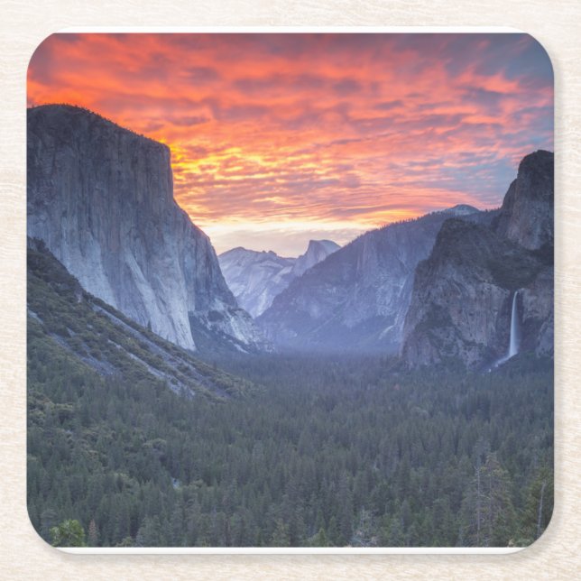 Dessous De Verre Carré Vue de tunnel de Yosemite (Devant)