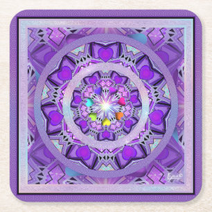 Dessous De Verre Carré W2 pourpre