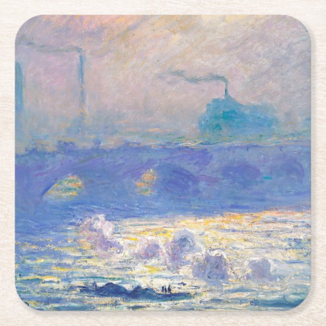Dessous De Verre Carré Waterloo Bridge (Londres), Monet (Devant)