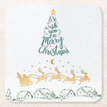We Wish you a Merry Christmas Typography Tree