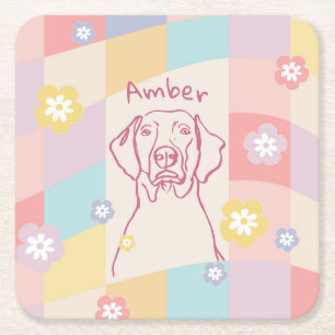 Dessous De Verre Carré Weimaraner élégant Chien simple