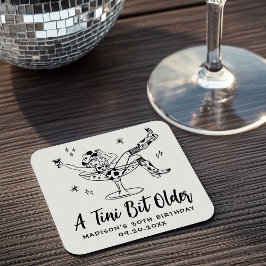 Dessous De Verre Carré Whimsical A Tini Bit Anniversaire Fête