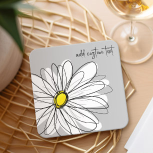 Dessous De Verre Carré Whimsical Daisy - orchidée - nom de script tendanc