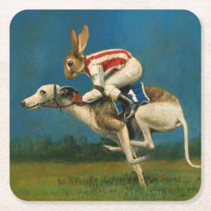 Dessous De Verre Carré Whippet Racer Coaster