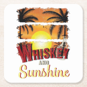 Dessous De Verre Carré Whiskey et Sunshine
