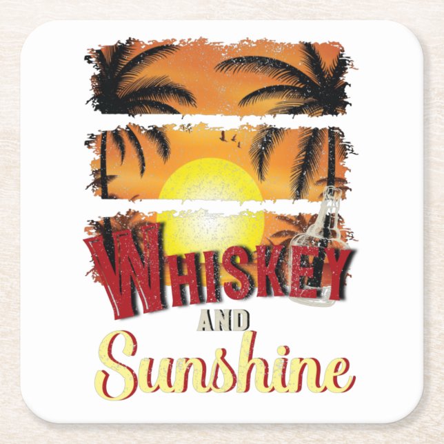 Dessous De Verre Carré Whiskey et Sunshine (Devant)