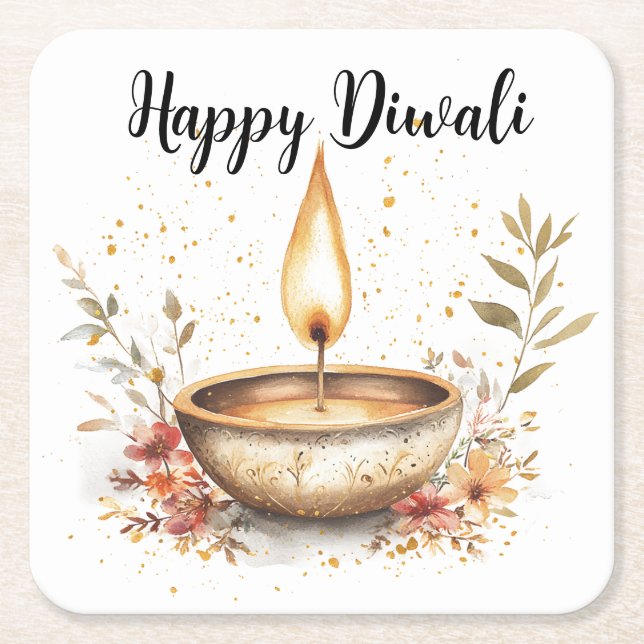 Dessous De Verre Carré Whispers of Flame, Diwali (Devant)