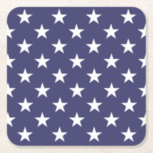 Dessous De Verre Carré White Stars