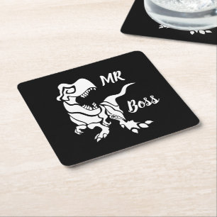 Dessous De Verre Carré White Trex the Boss Dino
