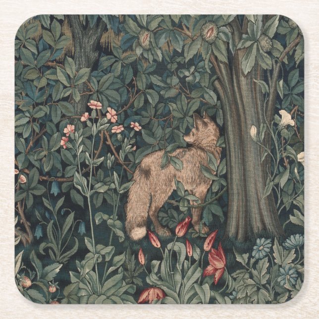 Dessous De Verre Carré William Morris Faune sauvage Fox (Devant)