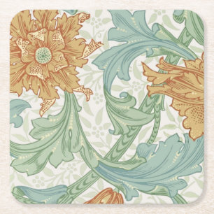 Dessous De Verre Carré William Morris modèle floral à tige unique