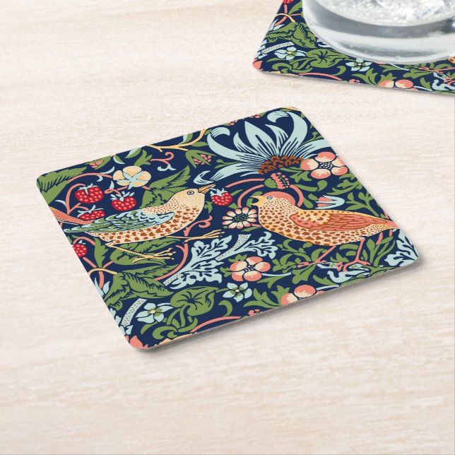 Dessous De Verre Carré William Morris Strawberry Thief (Incliné)
