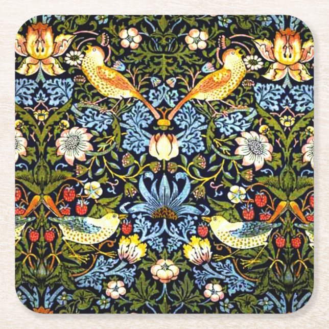 Dessous De Verre Carré William Morris, Strawberry Thief (Devant)