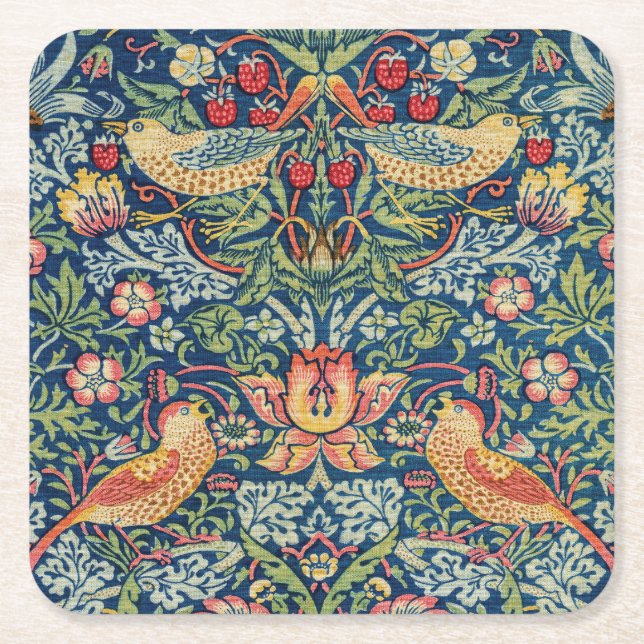 Dessous De Verre Carré William Morris - Thief aux fraises (Devant)