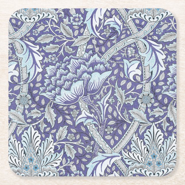 Dessous De Verre Carré William Morris Windrush fleurs bleues (Devant)