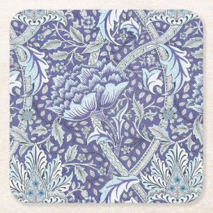 Dessous De Verre Carré William Morris Windrush Motif Bleu Floral