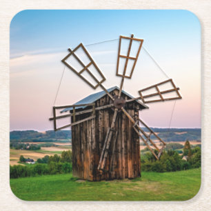 Dessous De Verre Carré Windmill Outhouse