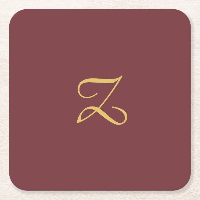 Dessous De Verre Carré Wine Gold Monogramme professionnel tendance modern (Devant)