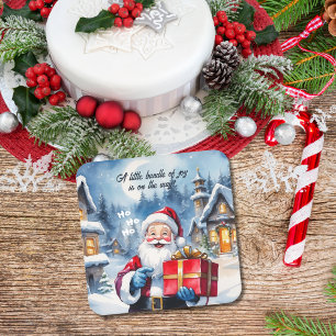 Dessous De Verre Carré Winter Wonderland Noël Père Noël Baby shower
